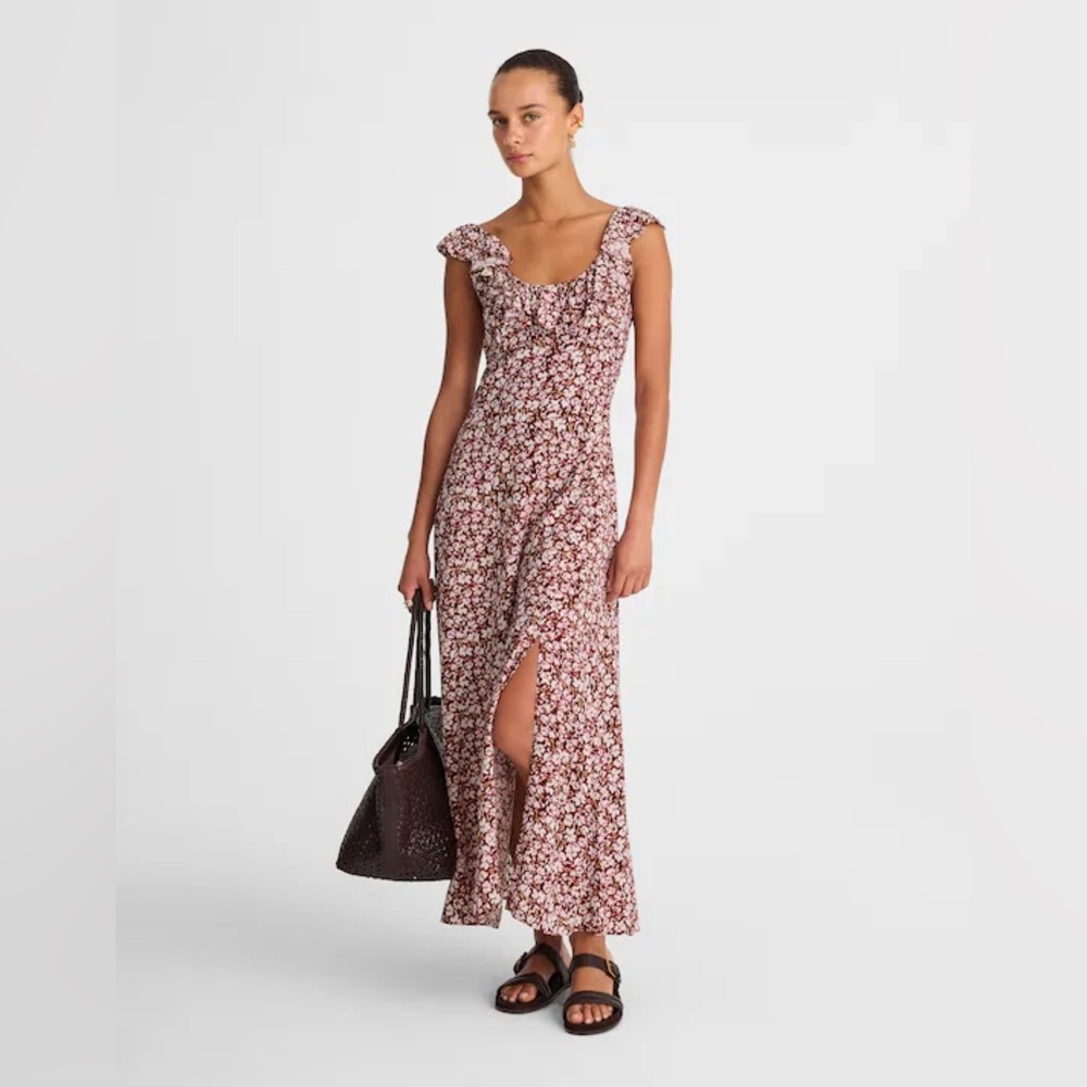 Madewell Ruffled Scoopneck Maxi Dress in Floral
